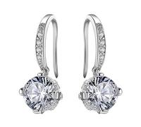 Pendientes colgantes para mujer, aretes de tuerca de circonita cúbica, cuadrados, aretes de temperamento, joyería simple, aretes colgantes para la oreja, aretes de espalda plana, juego de pares de oro