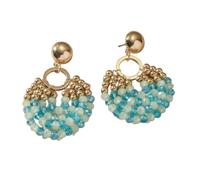 Pendientes Colgantes para Mujer, Estilo Bohemio, Redondos, con Cuentas, Estilo Vintage Bohemio, para Vacaciones De Verano, Joyería Retro, Regalo para Festivales, Accesorios Azules.