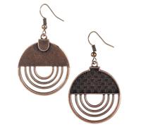 Pendientes colgantes para mujer, pendientes bohemios de latón, pendientes bohemios, redondos, joyería étnica india, pendientes vintage en estilo bohemio (marrón)