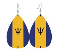 Pendientes colgantes para mujer - Pendientes de piel con estampado de bandera de Chile en forma de lágrima, joyería de moda para fiestas, accesorio para niñas, talla única, Cuero