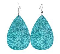 Pendientes colgantes para mujer - Pendientes de piel con estampado de bandera de Chile en forma de lágrima, joyería de moda para fiestas, accesorio para niñas, talla única, Cuero
