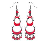 Pendientes Colgantes para Mujeres Coral Piedra Preciosa Inlay Pendientes Boho Aretes Diseño Hechos A Mano Moda Joyería Regalos para Ella