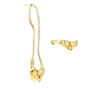 Pendientes colgantes Plata de ley S925 bañada en oro de 18 quilates Pendientes colgantes escultóricos hipoalergénicos ligeros Joyería del Oeste para el Baile de Graduación de la Fiesta Informal Dorado