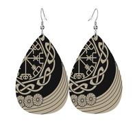 Pendientes Colgantes Símbolos Paganos Nórdicos Vikingos De Odín Modernos Pendientes De Cuero En Forma De Lágrima Moda Aretes De Cuero Con Forma De Lágrima Para Vacaciones Fiestas Viajes
