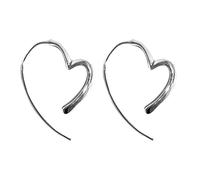 Pendientes colgantes simples con forma de corazón hueco, elegantes aretes de gota para mujer, joyería de oreja, accesorio para uso diario, aretes de corazón para mujer