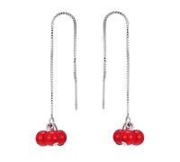 Pendientes colgantes simples para mujer y niña, cuentas rojas, borlas largas, regalo de joyería, útiles y atractivos