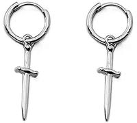 Pendientes colgantes simples para mujeres, hombres, niños y niñas, de plata de ley, con bisagras, bonitos cartílagos, hipoalergénicos, para su mejor amigo, 9 mm, Plata