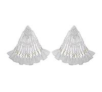 Pendientes Colgantes Tejidos a Mano Pendientes de Cuentas de arroz Pendientes de Resina geométrica Blanca Joyería Hecha a Mano para Mujeres Exquisito / 22115