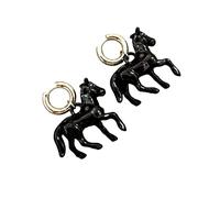 Pendientes colgantes únicos de caballos estereoscópicos, joyería hecha a mano, pendientes de la hermana de las señoras, talla única, como se describe