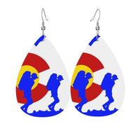 Pendientes Colorado State Flag Hiking Pendientesde Piel Sintética Moda Pendientescolgantes Decoración Aretes Colgantes Para Amantes Mujeres Varias Ocasiones De Fiesta