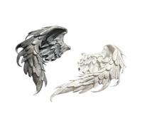 Pendientes con alas en y negro a Pendientes con diseño delicado y versátil Ideal para usar en o de un uso Pendientes con alas de ángel