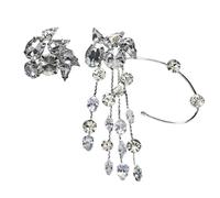 Pendientes con borlas brillantes, joyería, diamantes de imitación y pendientes de, joyería adecuada para entusiastas de, Ear Cuff con diamantes de imitación