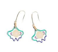Pendientes con borlas en forma de abanico chapados en plata, aleación sofisticada para bodas, fiestas, uso diario, accesorios de oreja inspirados en Asia, One Size, como se describe, como se describe