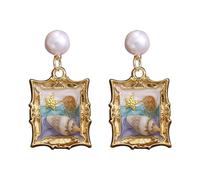 Pendientes con cadena conectados negros Sea Dangle Earrings Summer Beach Jewelry Beach Lovers Sea Themed Pendientes Individuales, talla única, Aleación de aluminio, Sin piedra preciosa