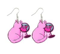 Pendientes con colgante de mano de calavera de corazón gracioso anillo de bruja exagerado de dibujos animados Halloween pendientes de gota de acrílico joyería para fiestas