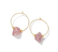 Pendientes con colgante de piedra original, simples y irregulares, Piedra Madera, Crystal