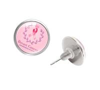Pendientes con conciencia sobre el cáncer de mama para mujer, accesorios de joyería de vacaciones para el trabajo u ocasiones especiales. Pendientes con conciencia sobre el cáncer de mama, talla única