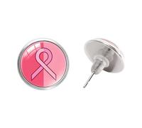 Pendientes con conciencia sobre el cáncer de mama para mujer, accesorios de joyería de vacaciones para el trabajo u ocasiones especiales. Pendientes con conciencia sobre el cáncer de mama, talla única