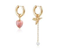 Pendientes con diseño de pájaro con simetría geométrica en forma de corazón, talla única