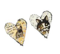 Pendientes con forma de corazón con estampado de animales que no coinciden, con diseño de garabatos de mascotas, cómodos aretes de aleación adecuados para el uso diario, aretes en forma de corazón