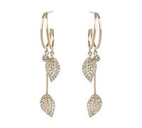 Pendientes con forma de corazón para mujer, elegantes y elegantes con borlas, chapados en oro, joyería de corazón para mujer, talla única, Metal, Sin piedra preciosa