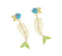 Pendientes con forma de espina de pescado diseñados para realzar colección de accesorios de Pendientes con revestimiento hecho a mano