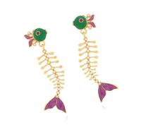 Pendientes con forma de espina de pescado diseñados para realzar colección de accesorios de Pendientes con revestimiento hecho a mano
