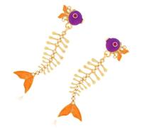 Pendientes con forma de espina de pescado diseñados para realzar colección de accesorios de Pendientes con revestimiento hecho a mano