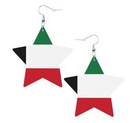 Pendientes con forma de estrella de la bandera real de Tailandia para mujer, aretes de cuero, regalos de Navidad, adecuados para cualquier ocasión, Talla única, Cloruro de polivinilo, Sin piedra