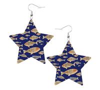 Pendientes con forma de estrella de pez submarino oceánico, aretes colgantes modernos, joyería de declaración para mujer para la oficina diaria