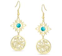 Pendientes Con Nudo De Bruja Y Pentagrama De Tetragrama Nudo Celta Turquesa Colgante Con El Nombre De Dios Protección Brujería Joyas Paganas Para Mujeres