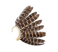 Pendientes con plumas, estilo étnico indio, con plumas, hechos a mano, accesorio exagerado para conciertos, clips de plumas étnicos indios