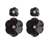 Pendientes Con Tachuelas De Flores Coloridas Pendientes Colgantes Con Textura De Hierro Joyería Para Las Orejas Adecuado Para Regalo Individual Pendientes Florales Multicapa