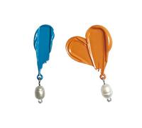 Pendientes Con Textura De Pincelada Colores Adecuados Para Los Amantes Juvenil Y Los Apasionados Del Arte Y Las Tendencias Pendientes Con Textura Pintura Óleo