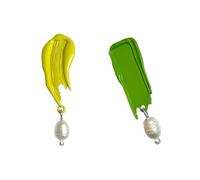 Pendientes con textura de pinceladas de colores Adecuados para amantes de juvenil y apasionados del arte y las tendencias Pendientes colgantes artísticos