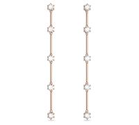 Swarovski Pendientes Constella, con Circonita Blanca de Talla Redonda, Baño Tono Oro Rosa