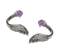 Pendientes contemporáneos en forma de ala con detalles de cristal brillante, joyería para pieles sensibles trenzadas, Medio, como se describe, como se describe