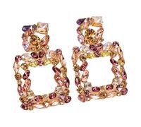 Pendientes contemporáneos incomparables, mezcla de colores vibrantes, accesorios ligeros de metal para orejas sensibles, uso diario, aretes versátiles para uso diario, talla única, como se describe