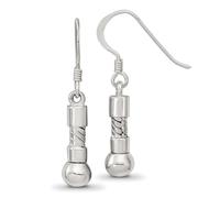 Pendientes cortos de plata de ley 925 con gancho de pastor reflectantes, medidas 41,82 x 3,58 mm de ancho, regalos de joyería para mujer, Metal