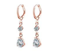 Pendientes creativos de gota de agua sofisticados con circonita para mujer, ideales para mejorar cualquier atuendo, joyería resistente, talla única, como se describe, como se describe
