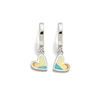 Pendientes Criollas Agatha Ruiz de la Prada Plata Ley 925m niña AQUA 20mm. corazón multicolor