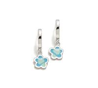 Pendientes Criollas Agatha Ruiz de la Prada Plata Ley 925m niña AQUA 20mm. forma flor azul
