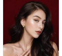 Pendientes cuadrados de oro minimalistas franceses cepillados mate, 0.52 pulgadas, hipoalergénicos, caja de almacenamiento incluida, un par, uso diario