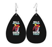 Pendientes Cuero Para Mujeres Bueno, No Se Va A Chupar Solo Cangrejo De Río De Nueva Orleans Colgante Oreja Personalidad Pendientes De Cuero De Imitación, Para Ouple, Aniversario