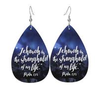 Pendientes Cuero Para Mujeres Jehová Es La Fortaleza De Mi Vida Colgante Oreja Moda Pendientes Decorativos, Para Aniversario, Fiesta, Niñas