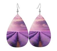Pendientes Cuero Para Mujeres Lavanda Púrpura Romántica Colgante Oreja Decoración De Disfraces Divertidos Pendientes Colgantes De Retro, Para Niñas, Cumpleaños, Mujeres