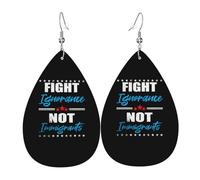 Pendientes Cuero Para Mujeres Lucha Contra La Ignorancia, No Contra Los Inmigrantes Colgante Oreja Decoración De Disfraces Divertidos Pendientes Fiesta, Para Cumpleaños, Fiesta, Ouple