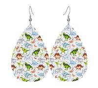 Pendientes Cuero Para Mujeres Tesoros Eternos Del Mundo De Los Dinosaurios Colgante Oreja Moda Pendientes De Cuero De Imitación, Para Fiesta, Mujeres, Niñas