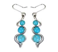 Pendientes curvos de moda con gemas azules decoración portátil y cómoda para el oído todos los días accesorios para la ropa casual