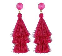 Pendientes de abeja para mujer, pendientes de color rosa caliente para mujeres, pendientes para amantes, pendientes rectangulares, pendientes de borla para mujer, joyería ligera de declaración